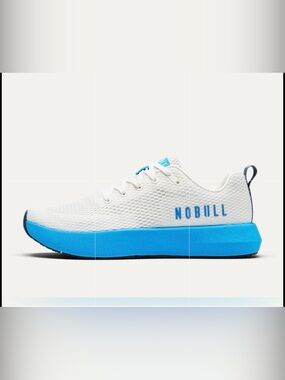 NOBULL Women's Drive 2 Hybrid Shoe - White & Blue sz 7 Like New!